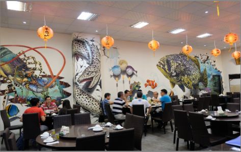 荥阳海鲜餐厅墙体彩绘